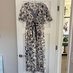 Spartina 449 Navy and Cream Floral Maxi Dress
